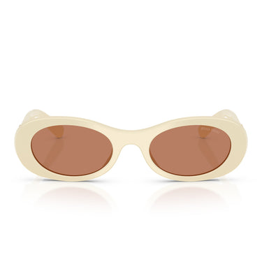 Miu Miu Gafas de Sol MU06ZS 21D90Q Blanco Leche Marrón Mujer