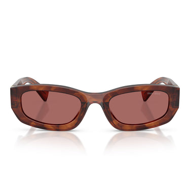 Miu Miu Okulary Przeciwsłoneczne MUB04S 26E80B Tabacco Striato/Ciemny Fiolet Damskie