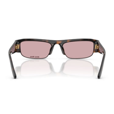 Miu Miu Occhiali da Sole MUB07S 23A91C Marrone Malva Rosa Specchiato Oro Donna 4