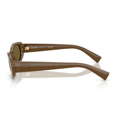 Miu Miu Occhiali da Sole MUC02S 23R09Z Verde Militare Marrone Scuro Donna 3