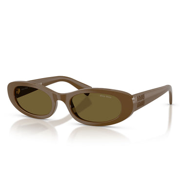 Miu Miu Occhiali da Sole MUC02S 23R09Z Verde Militare Marrone Scuro Donna 2
