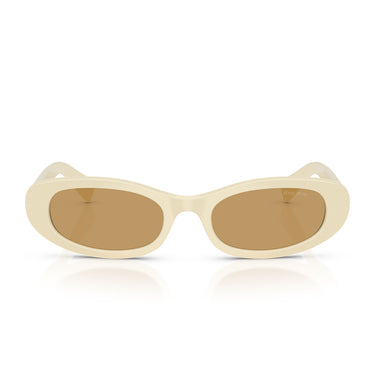 Miu Miu Occhiali da Sole MUC02S 24R10Y Bianco Latte Marrone Donna