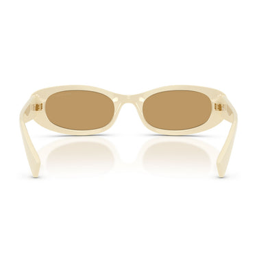 Miu Miu Occhiali da Sole MUC02S 24R10Y Bianco Latte Marrone Donna 4