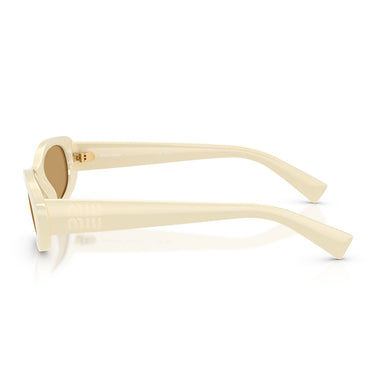 Miu Miu Occhiali da Sole MUC02S 24R10Y Bianco Latte Marrone Donna 3
