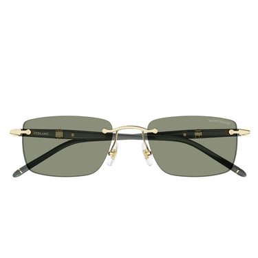 Montblanc Okulary Przeciwsłoneczne MB0344S 005 Złoto-Zielony Męskie