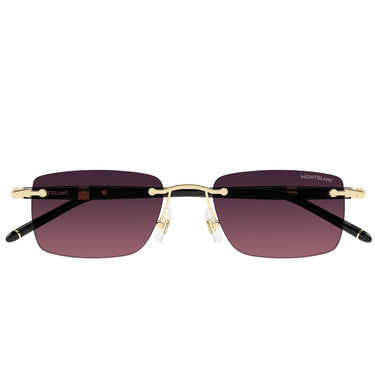 Montblanc Okulary Przeciwsłoneczne MB0344S 009 Złoto/Szary Fioletowy Męskie