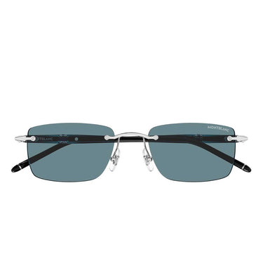 Montblanc Occhiali da Sole MB0344S 012 Argento Nero/Verde Uomo
