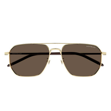 Montblanc Occhiali da Sole MB0367SA 003 Oro/Marrone Uomo