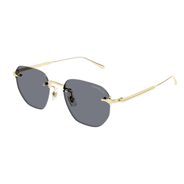 Montblanc Okulary Przeciwsłoneczne MB0405S 001 Złoto/Jasnoszary Męskie 2