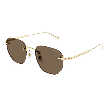 Montblanc Okulary Przeciwsłoneczne MB0405S 002 Złoty/Brązowy Męskie 2