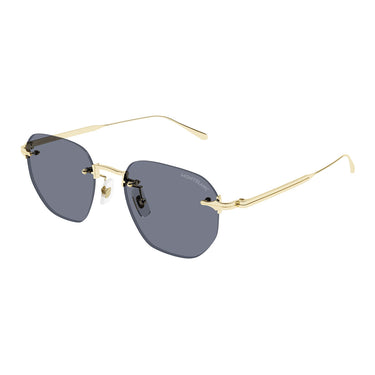 Montblanc Okulary Przeciwsłoneczne MB0405S 003 Złoto/Szary Męskie 2