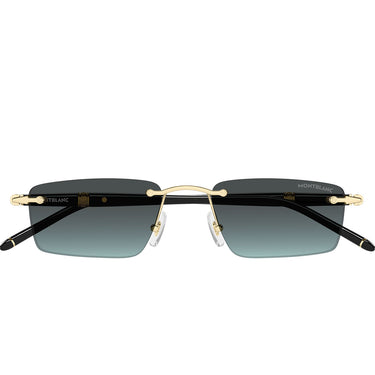 Montblanc Occhiali da Sole MB0484S 004 Oro Nero Grigio Verde Uomo