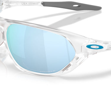 Oakley Occhiali da Sole OO9537 953702 Cage Jacket Trasparente Opaco Prizm Deep Water Unisex Polarizzati 5