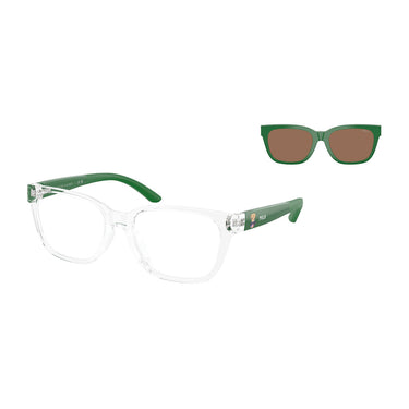 Polo Ralph Lauren Occhiali da Vista PP9511U 500273 Verde Trasparente Trasparente con Clip Bambini 3