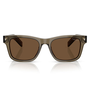 Prada Occhiali da Sole PRA17S 18T70F Terra Trasparente/Marrone Scuro Unisex