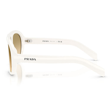 Prada Okulary Przeciwsłoneczne PRC05S 17K20S Biały Talk Żółty Cieniowany Brązowy Damskie 3