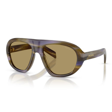 Prada Okulary Przeciwsłoneczne PRC05S 23G70G Paski Laguna Verde Oliva Damskie 2