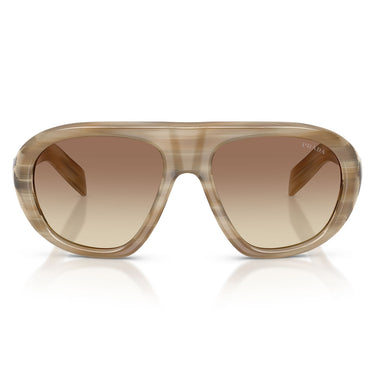 Prada Occhiali da Sole PRC05S 25P21C Beige Striato/Marrone Sfumato Giallo Donna