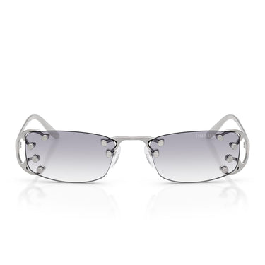 Prada Occhiali da Sole PRC57S 28H40V Argento/Trasparente Sfumato Grigio Donna