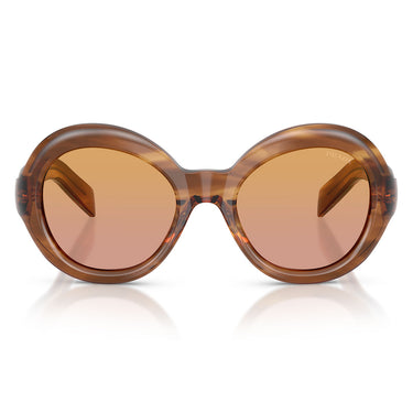 Prada Occhiali da Sole PRD08SU 25O04N Marrone Striato/Marrone Sfumato Arancione Donna