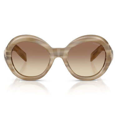 Prada Occhiali da Sole PRD08SU 25P21C Beige Striato/Marrone Sfumato Giallo Donna
