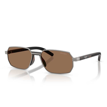 Prada Occhiali da Sole PRD60S 5AV60M Gunmetal/Marrone Scuro Uomo 2