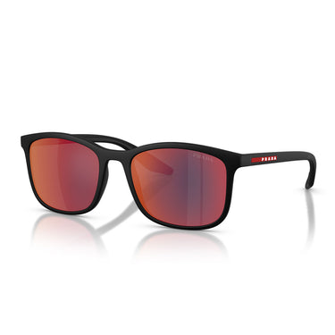 Prada Okulary Przeciwsłoneczne PSA08S 1BO08F Linea Rossa Czarny/Szary Lustro Unisex 2