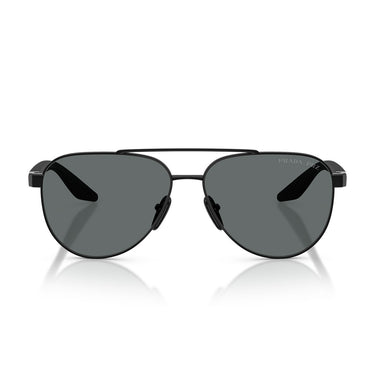 Prada Occhiali da Sole PSA52S 1AB5Z1 Linea Rossa Nero Grigio Scuro Unisex Polarizzati