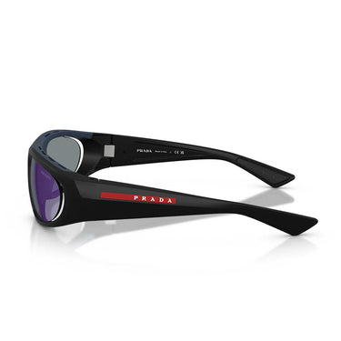 Prada Occhiali da Sole PSB03S 1BO10J Linea Rossa Nero Opaco/Blu Scuro Specchiato Viola Uomo 4