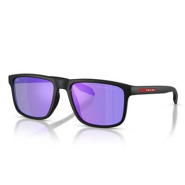 Prada Occhiali da Sole PSC01S 12P31G Linea Rossa Nero Opaco/Viola Specchiato Uomo Polarizzati 2