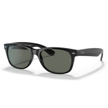 Ray-Ban Okulary Przeciwsłoneczne RB2132 901-58 New Wayfarer Czarny Błyszczący-Zielony Unisex Polaryzowane 1