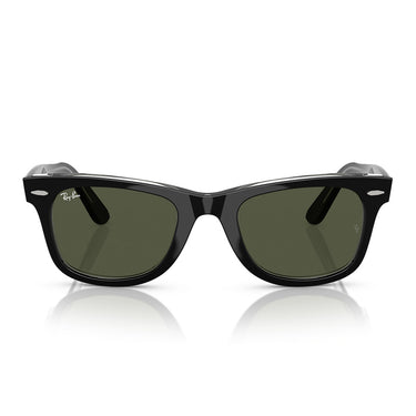 Ray-Ban Sonnenbrille RB2140 129431 Wayfarer Schwarz auf Transparent/Grün Unisex