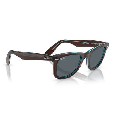 Ray-Ban Sonnenbrille RB2140 1446R5 Wayfarer Braun auf Blau Transparent/Blau Unisex 4