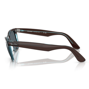 Ray-Ban Sonnenbrille RB2140 1446R5 Wayfarer Braun auf Transparent Blau/Blau Unisex 2