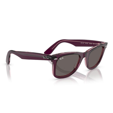 Ray-Ban Sonnenbrille RB2140 1447B1 Wayfarer Violett Rosa Transparent Dunkelgrau Unisex 4