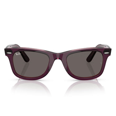 Ray-Ban Gafas de Sol RB2140 1447B1 Wayfarer Violeta Rosa Transparente Gris Oscuro Unisex