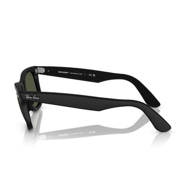 Ray-Ban Occhiali da Sole RB2140 901S31 Wayfarer Classic Original Nero Opaco/Verde Crystal Unisex