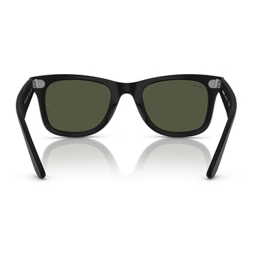 Ray-Ban Occhiali da Sole RB2140 901S31 Wayfarer Classic Original Nero Opaco/Verde Crystal Unisex