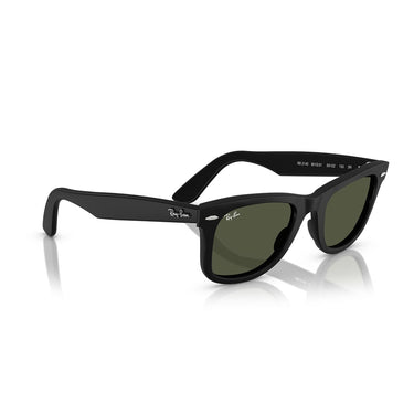 Ray-Ban Occhiali da Sole RB2140 901S31 Wayfarer Classic Original Nero Opaco/Verde Crystal Unisex