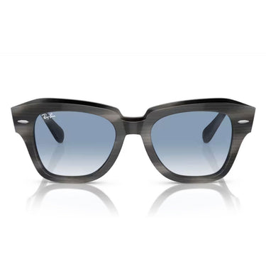 Ray-Ban Sonnenbrille RB2186 14043F State Street Gestreift Grau/Transparent Blau Unisex