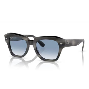 Ray-Ban Sonnenbrille RB2186 14043F State Street Gestreift Grau/Transparent Blau Unisex 2