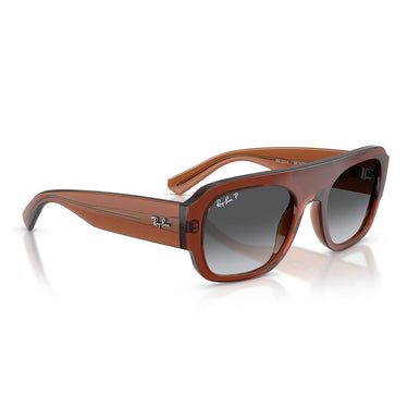 Ray-Ban Okulary Przeciwsłoneczne RB2218 6678T3 Brązowe Przezroczyste/Szare Gradientowe Unisex Polaryzowane 4
