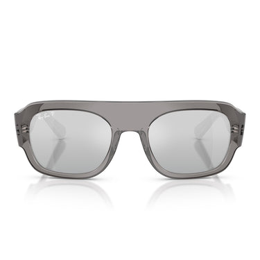 Ray-Ban Okulary Przeciwsłoneczne RB2218 668482 Szary Przezroczysty/Szary Lustrzany Unisex Polaryzowane