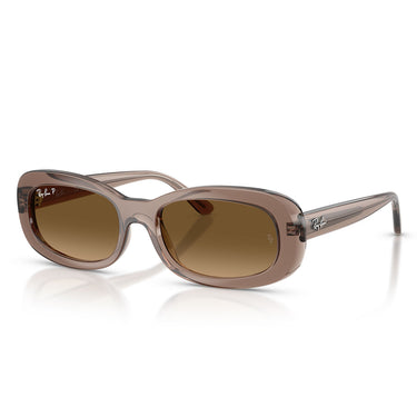 Ray-Ban Okulary Przeciwsłoneczne RB2221 6827M2 Beżowe Przezroczyste/Brązowe Gradientowe Damskie Polaryzacyjne 1