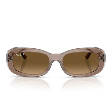 Ray-Ban Okulary Przeciwsłoneczne RB2221 6827M2 Beżowe Przezroczyste/Brązowe Gradientowe Damskie Polaryzacyjne