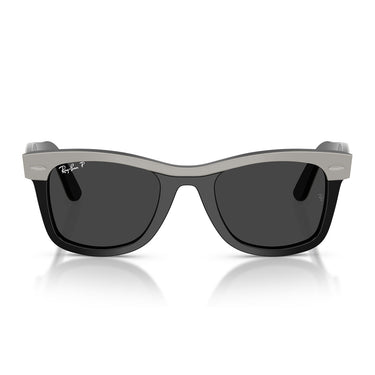 Ray-Ban Okulary Przeciwsłoneczne RB2240 144248 Wayfarer Szary Na Czarnym Czarny Unisex Polaryzacyjne