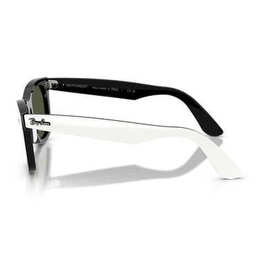 Ray-Ban Okulary Przeciwsłoneczne RB2240 144431 Wayfarer Biały Na Czarnym Zielony Unisex 4
