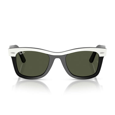 Ray-Ban Okulary Przeciwsłoneczne RB2240 144431 Wayfarer Biały Na Czarnym Zielony Unisex