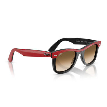 Ray-Ban Okulary Przeciwsłoneczne RB2240 955/51 Wayfarer Czerwony Na Czarnym/Brązowy Przezroczysty Gradient Unisex 5