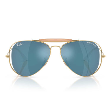 Ray-Ban Occhiali da Sole RB3029M 001/55 x Dolce & Gabbana The Outdoorsman Oro Arista/Blu Scuro Specchiato Unisex